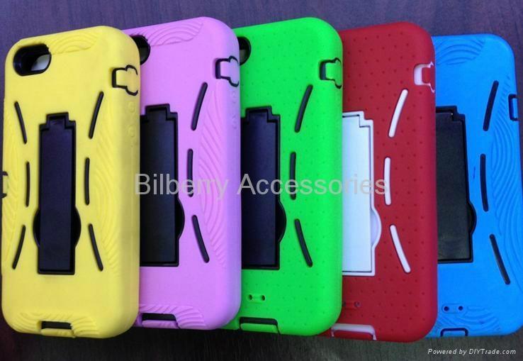 Kickstand case PC Silicone Robot Case for Iphone 5 back cover