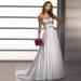 GEORGE BRIDE Chiffon A-line dipped neckline and richly beaded belt wedding dress
