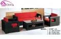 PE rattan sofa set with modern design for living room furniture