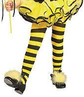 Matching Yellow & Black Striped Bumble Bee Girls Tights for Halloween Costume by Rubie's