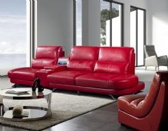 Leather sofas Modern design orange leather sofa sleeper corner sofa