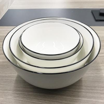 Ceramic Bowls Set with Black Border 4pcs