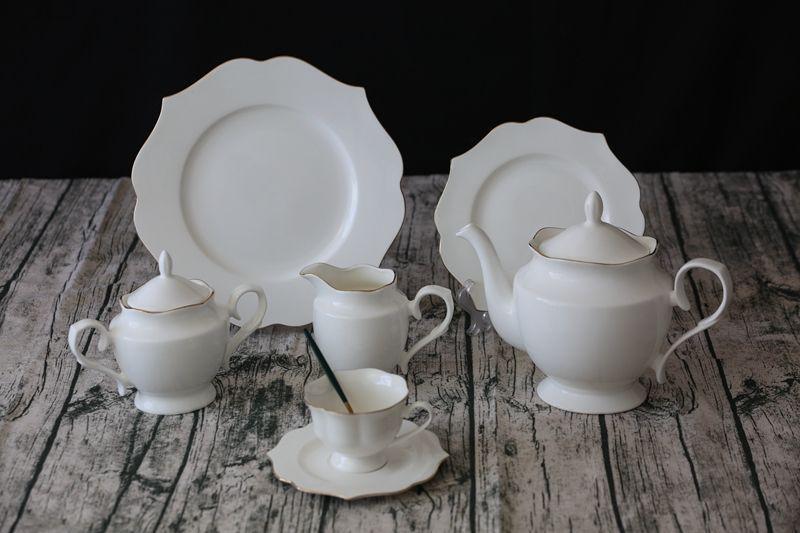 Heyun Collection New Bone China Porcelain White Dining Plate Set