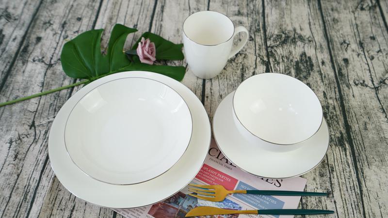 New Bone China Restaurant Ceramic Plate Dinner Set