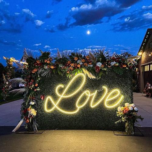 Wedding Love Neon Sign Custom LED Light Design Wall Art Decor Lamp