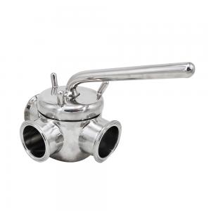China SMS38.1mm  Hygienic Stainless Steel Plug Valves with Tri clover ends on sale 
