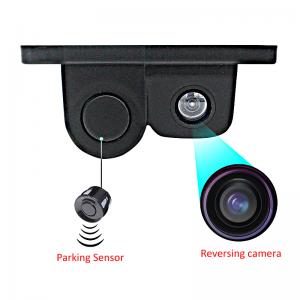 China 2 In 1 Auto Parking Sensor Sound Alarm Car Reverse Backup Video Wide Angle Car HD Reversing Rear View Camera CMOS-450P on sale 