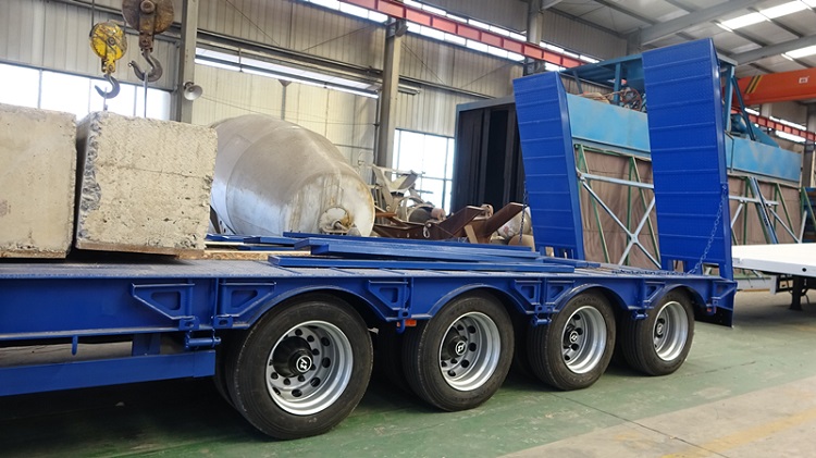 Hydraulic 4 Axle 100 Tons Heavy Load Low Bed Trailer