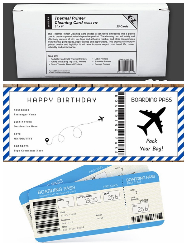 Airline ticket thermal paper