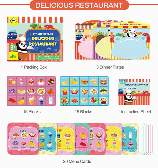 Memory Matching Game Delicious Restaurant Role-Playing for Families & Kids Find Food Quickly and Match List 1