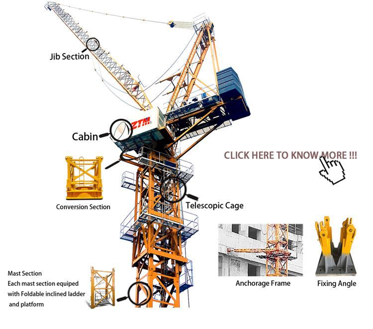 1.ZTL 186 10T luffing tower crane parameter