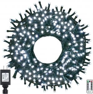 China 120V 60m Cool White Christmas Tree Lights 600 LED Plug In Fairy Lights With Timer on sale 