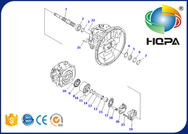 708-2H-00450 708-2H-00022 Hydraulic Main Pump Seal Kit for Komatsu PC350-7