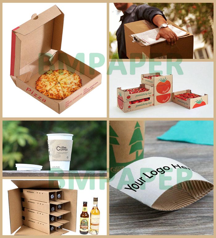 140gsm + 170gsm Single Wall Printed Corrugated Paper For Coffee Sleeves E Flute