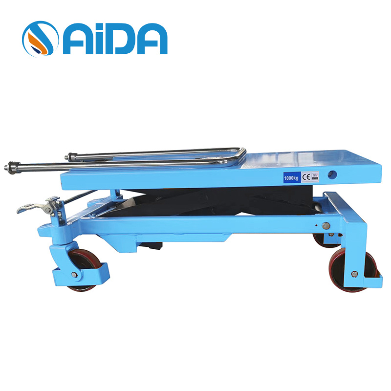 Aida Hydraulic Scissor Lift Table 350kg Mobile Lifting Plateform Table with 900mm