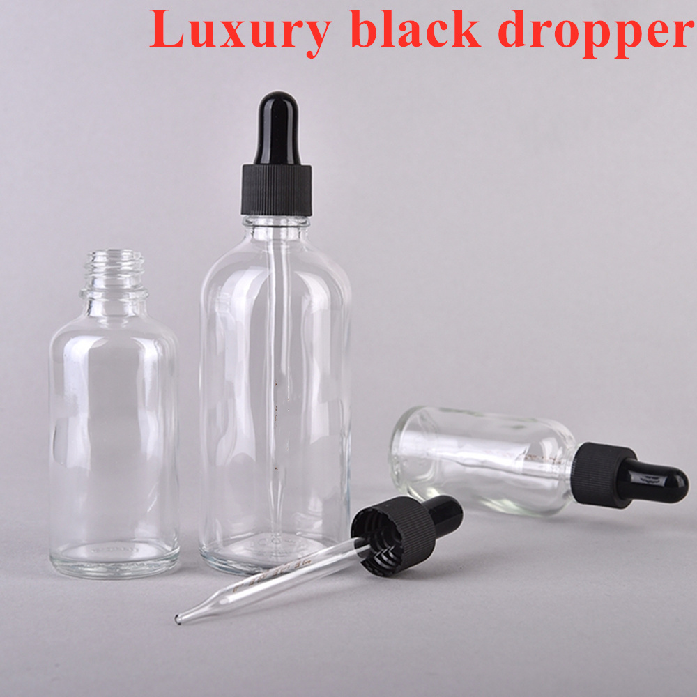 Wholesale Cheap 5ml 10ml 15ml 20ml 50ml 100ml Clear Transparent Serum Essential Oil Glass Dropper Bottle for Skincare