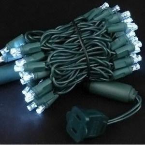 China 50pcs Pure White LED Christmas Lights, Connect up to 43 Strings, 11 Feet Long on sale 