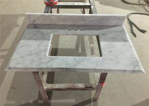 Bianco Carrara Prefab Bathroom Countertops With Sink Marble
