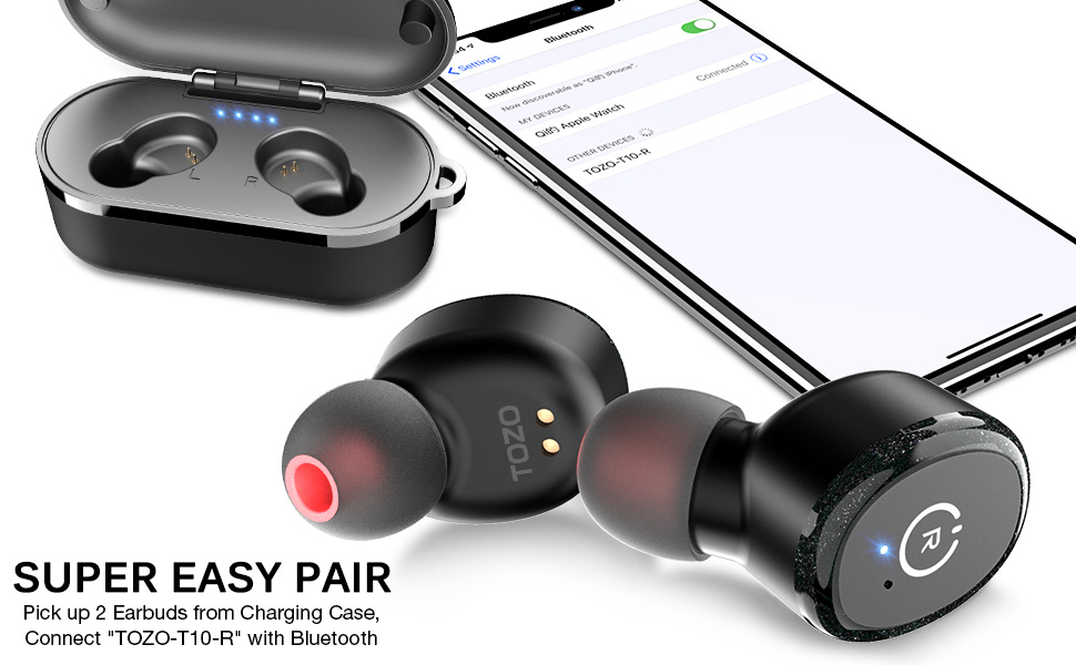 Amazon Top Sell Bluetooth 5.0 Wireless Earbuds Ipx8 Waterproof Tws Stereo in Ear Headphones (Built in Mic, with Wireless Charging Case)