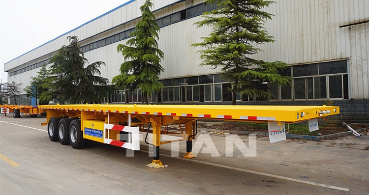 Tri Axle 40ft Container Delivery Flatbed Trailer for Sale in Ghana
