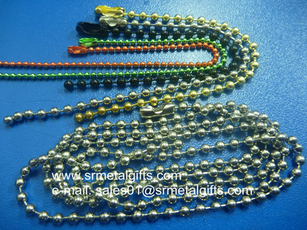 anodising steel ball chain lanyard with coupling