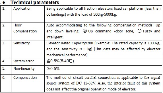 EWD-RL-SJ3 Controller and load sensor with analog output, elevator parts