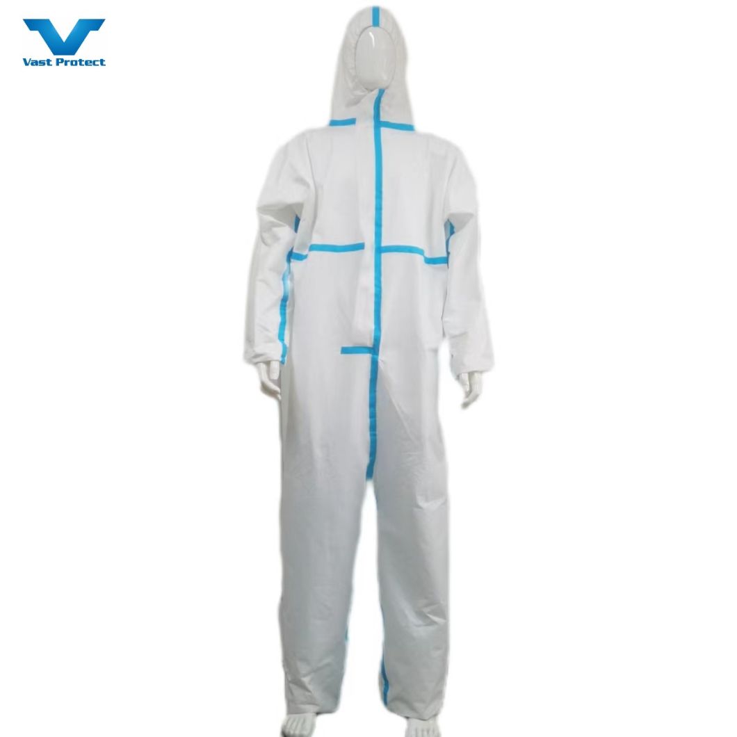 Factory Price CE Type5&6 White Microporous Waterproof PPE Coveralls