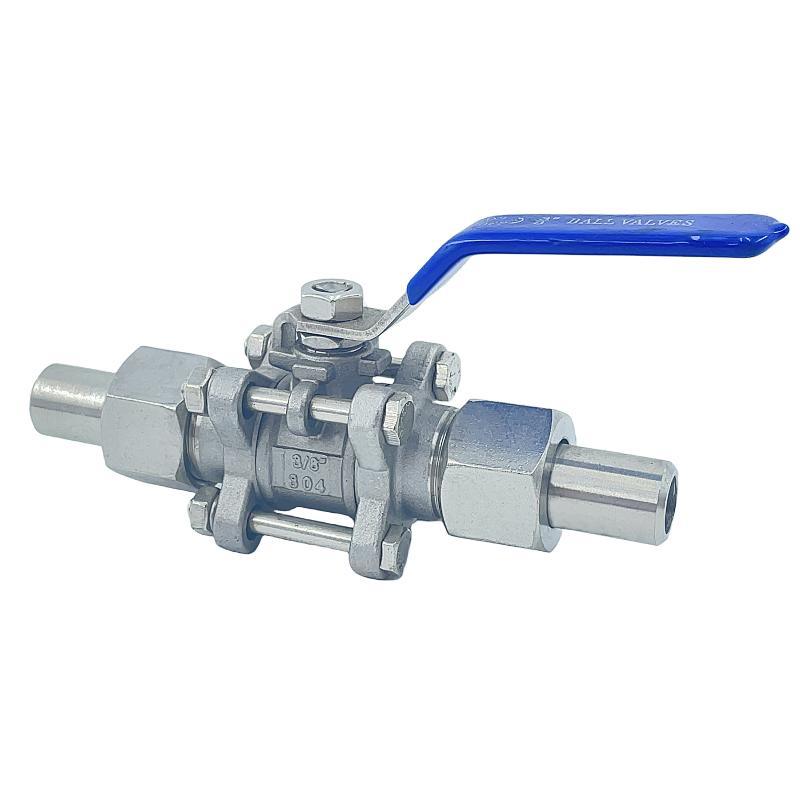 High Quality Q21F Stainless Steel 304 316 Three-Piece Ball Valve Live Then Surfacing with Handle