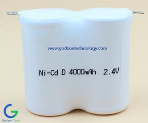China Ni-Cd Rechargeable Battery Pack D4000mAh 2.4V for Emergency Lighting Battery with Tag on sale 