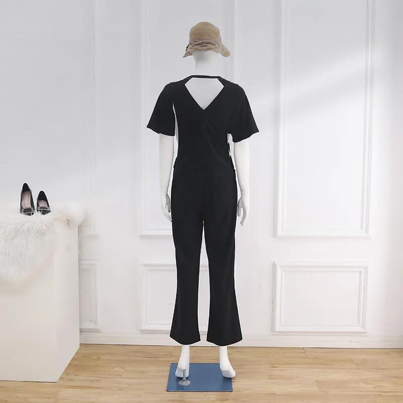 2023 Fashionable High Quality Fabrics Sling Ring Buckle Wide-Legged Pants Women&prime;s Clothing Jumpsuit