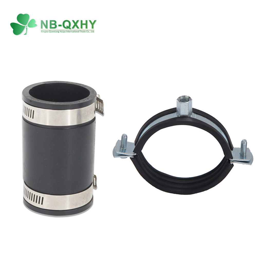 Wholease Black Double Galvanized Pipe Clamp with EPDM Rubber