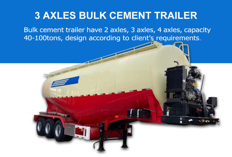 China 30-70cbm 3 Axle Bulker Cement Trailer Tank Trailer