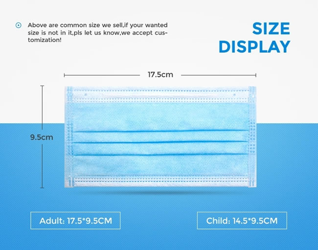 Disposable Nonwoven 3ply Surgical Face Mask For Medical/Hospital