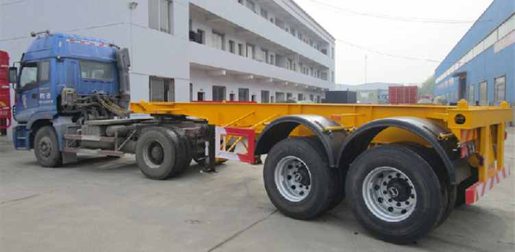 40 Ton 40FT Easy Loading Container Delivery Tri-Axles Skeleton Trailer