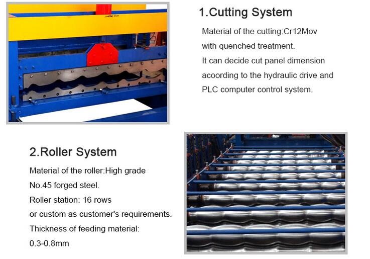 Roll forming machinery for ibr and corrugated roof sheet , roofing glazed step tiles roll forming machine