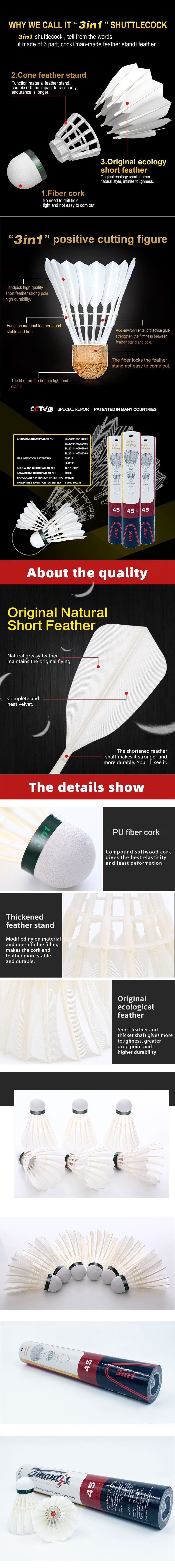 High Performance Durable and Stable Goose Feather Badminton Shuttlecock