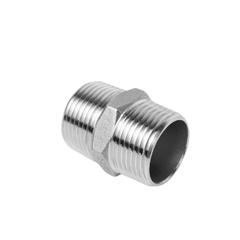 Hot-Dipped Hexagon Nipple with BS Thread CF8 Pipe Fittings