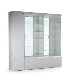 Metal And Glass Wall Mounted Display Cabinets With Glass Doors Oem