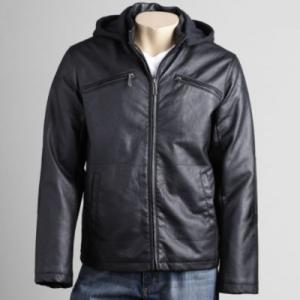 China 2012 men's new style hooded leather jacket on sale 