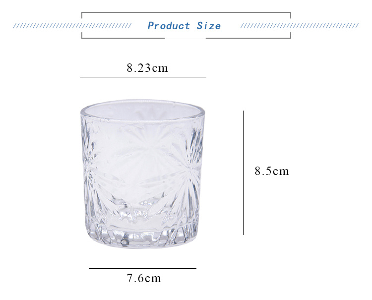 Wholesale Custom Printing Colorful Water Juice Goblet Embossed Crystal Glass Drinking Cup