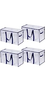 clear extra large moving storage bags zipper foldable heavy-duty tote space saving boxes packing bag