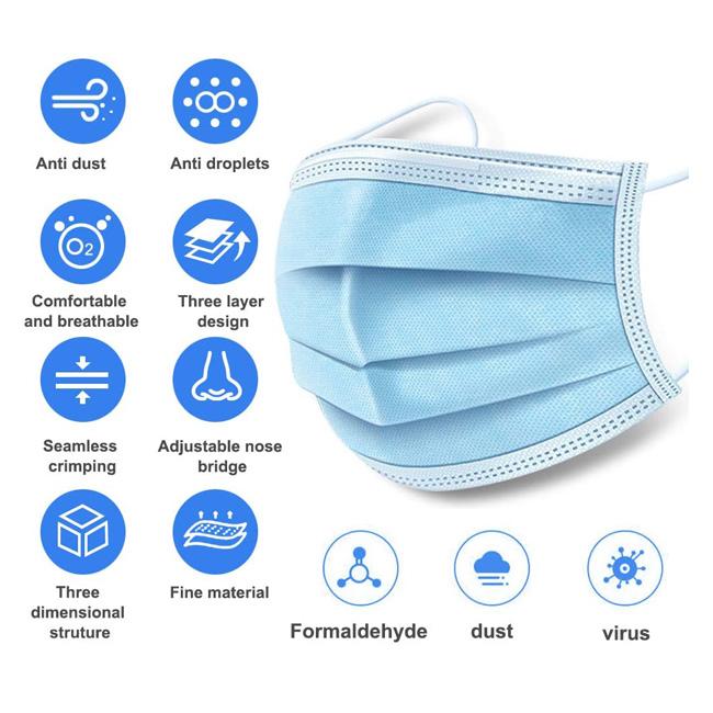 Hygienic Disposable Surgical Mask , Medical Grade Mask Humanized Dimensional Design