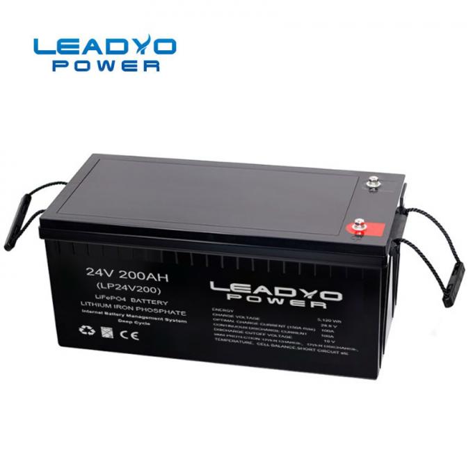 IP66 ABS Case Deep Cycle Lithium Battery Lithium Iron Phosphate Battery 24V 200Ah 0