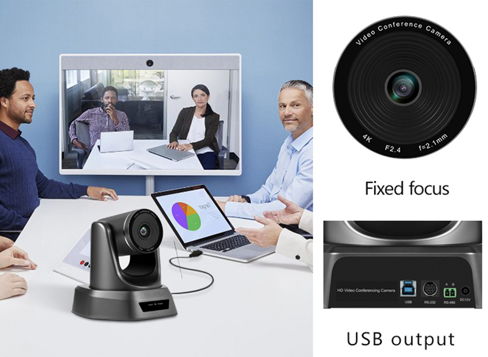2021 Newest Factory High Quality 1080P USB Hdm PTZ Video Conference Camera 4K Optional with RS-422 and RS-232 Control Interface