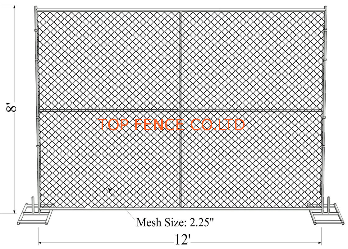 4'x10' chain link fence construction fencing tubing 1⅜"(35mm) x16.5ga/1.50mm wall thick chain mesh 3"x3" x 11.5ga dia
