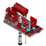 Paquet diesel énuméré par UL rouge de pompe à incendie avec les ensembles verticaux de pompe à incendie de turbine