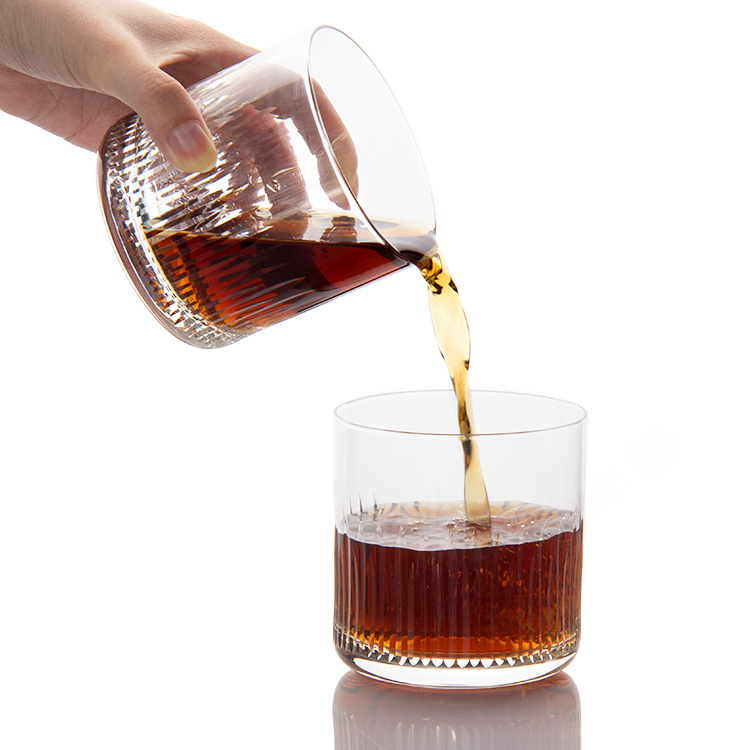 High Quality 230ml/270ml/340ml/350ml Crystal Whiskey Lead Free Creative Carved Whisky Glass Drinking Water Cup