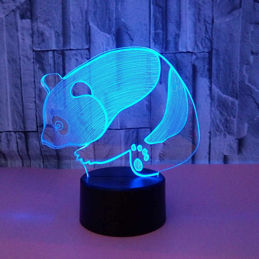 New hot selling LED Panda 3D night lights Colorful touch visual stereo lights Illusion gift table lamp