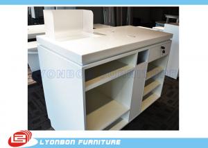 White Oem Mdf Wooden Shop Cash Counter Paint Finished Retail