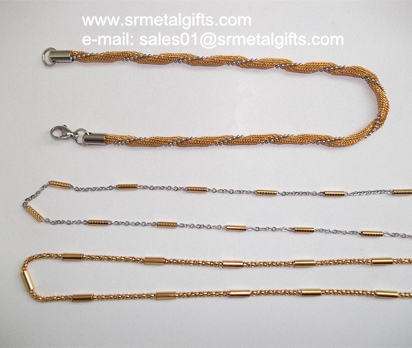 retail two tone steel mesh chain necklaces jewelry